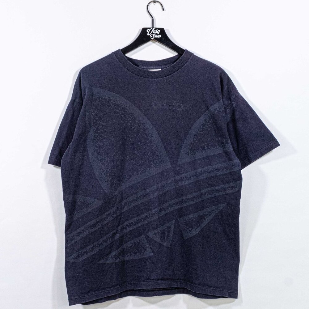 Adidas Trefoil Logo Big Print T-Shirt XL VTG 90s Streetwear Skate Soccer